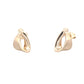 Yellow Gold Ribbon Style Earrings
