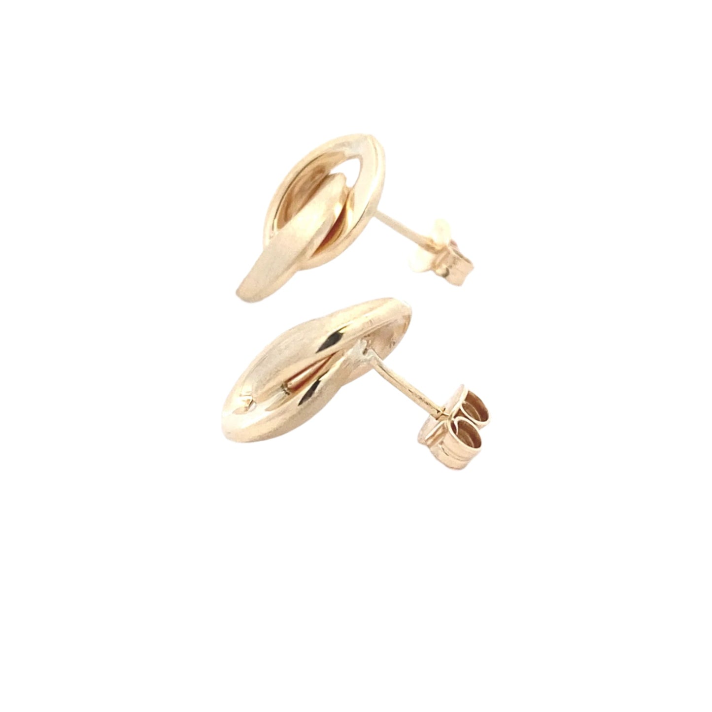 Yellow Gold Link Marquise Shaped Earrings
