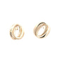 Yellow Gold Linked Oval Shaped Earrings