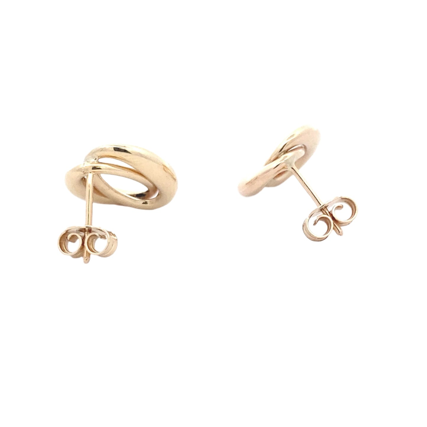 Yellow Gold Linked Oval Shaped Earrings