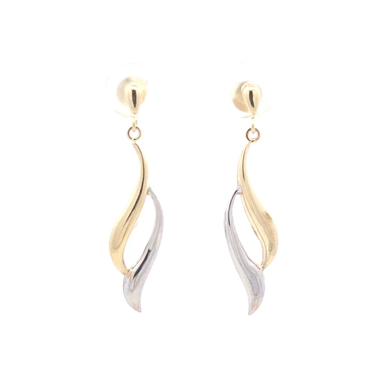 Yellow and White Gold Fancy Drop Earrings