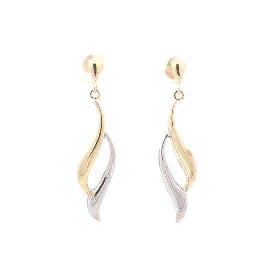 Yellow and White Gold Fancy Drop Earrings