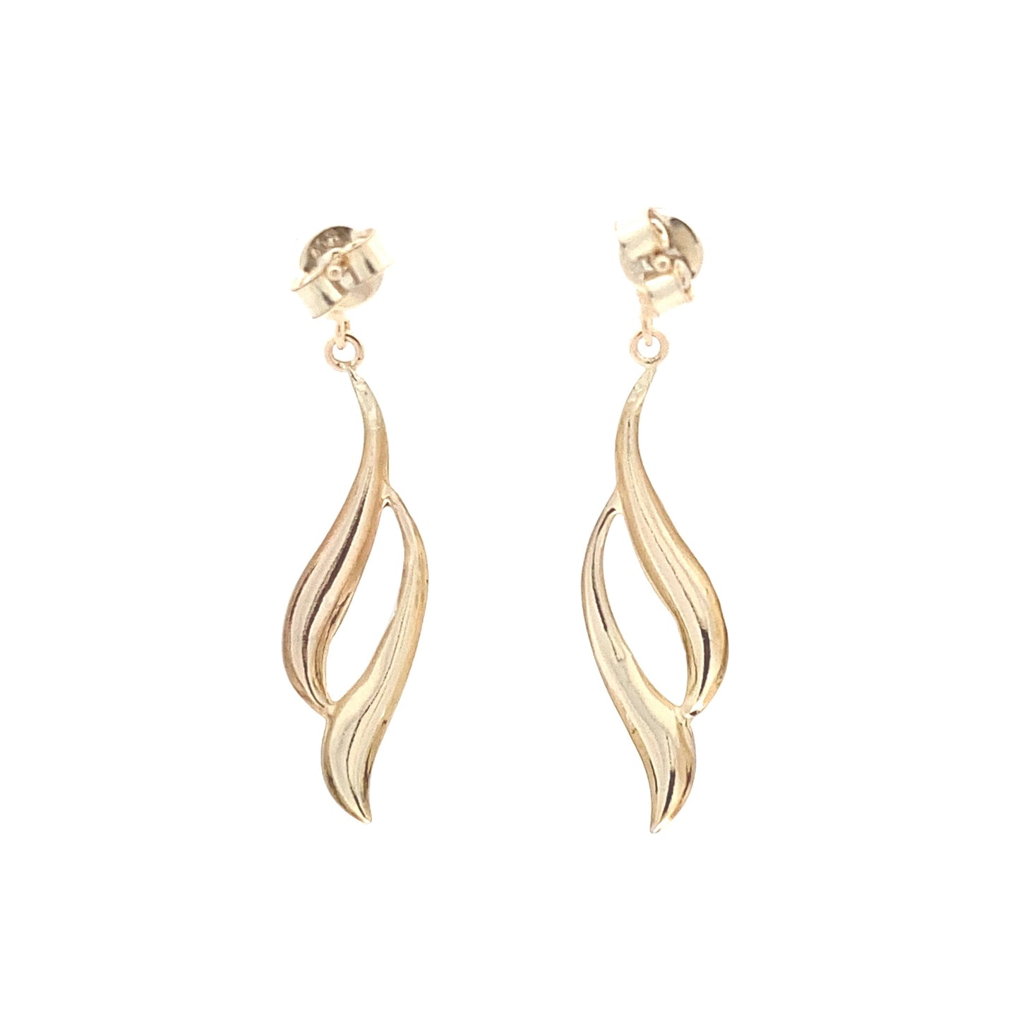 Yellow and White Gold Fancy Drop Earrings