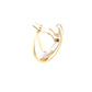 Yellow and White Gold 2 Strand Wavy Hoop Earrings