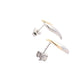 Yellow and White Gold Leaf Shaped Stud Earrings