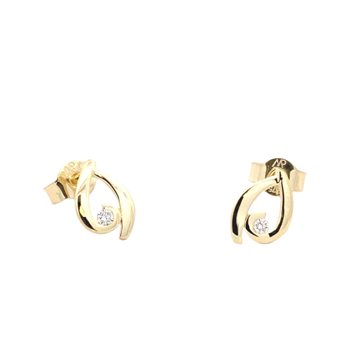 Yellow Gold Diamond Set Teardrop Earrings