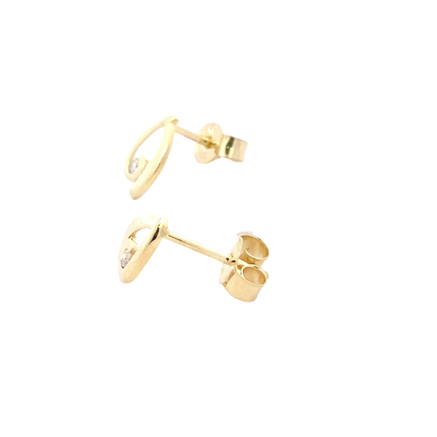 Yellow Gold Diamond Set Teardrop Earrings