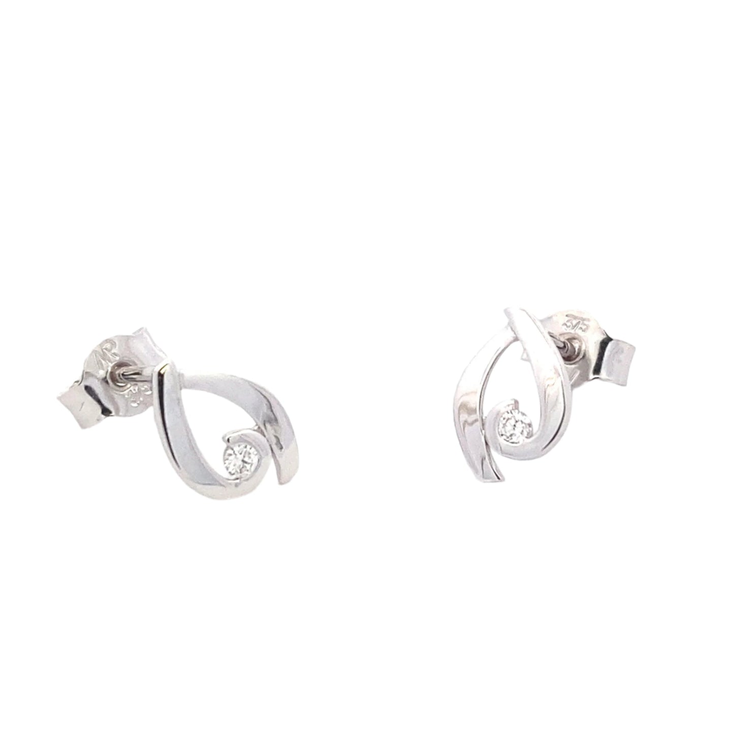 White Gold Diamond Set Teardrop Earrings