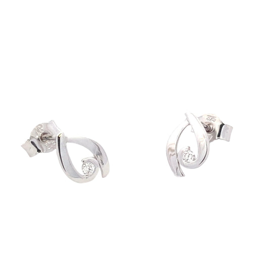 White Gold Diamond Set Teardrop Earrings