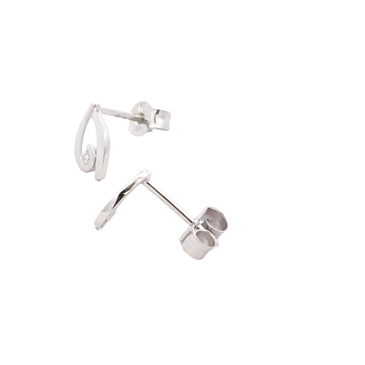 White Gold Diamond Set Teardrop Earrings