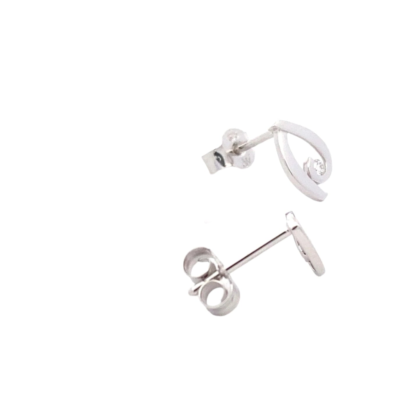 White Gold Diamond Set Teardrop Earrings