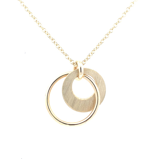 Yellow Gold Double Circle pendant