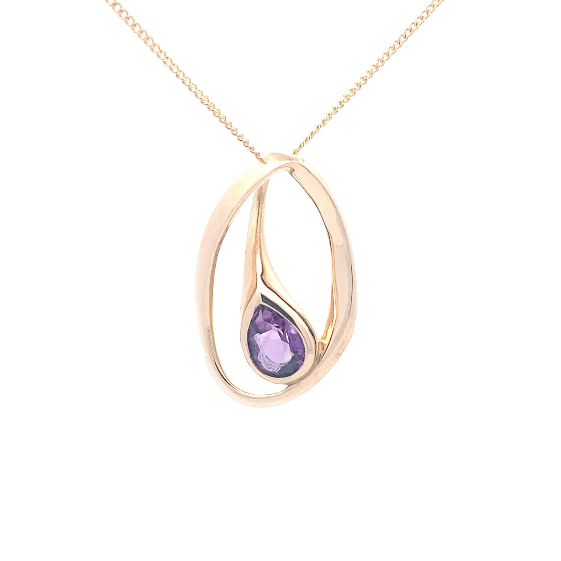 Pear Shaped Amethyst Fancy Style Pendant Gardiner Brothers