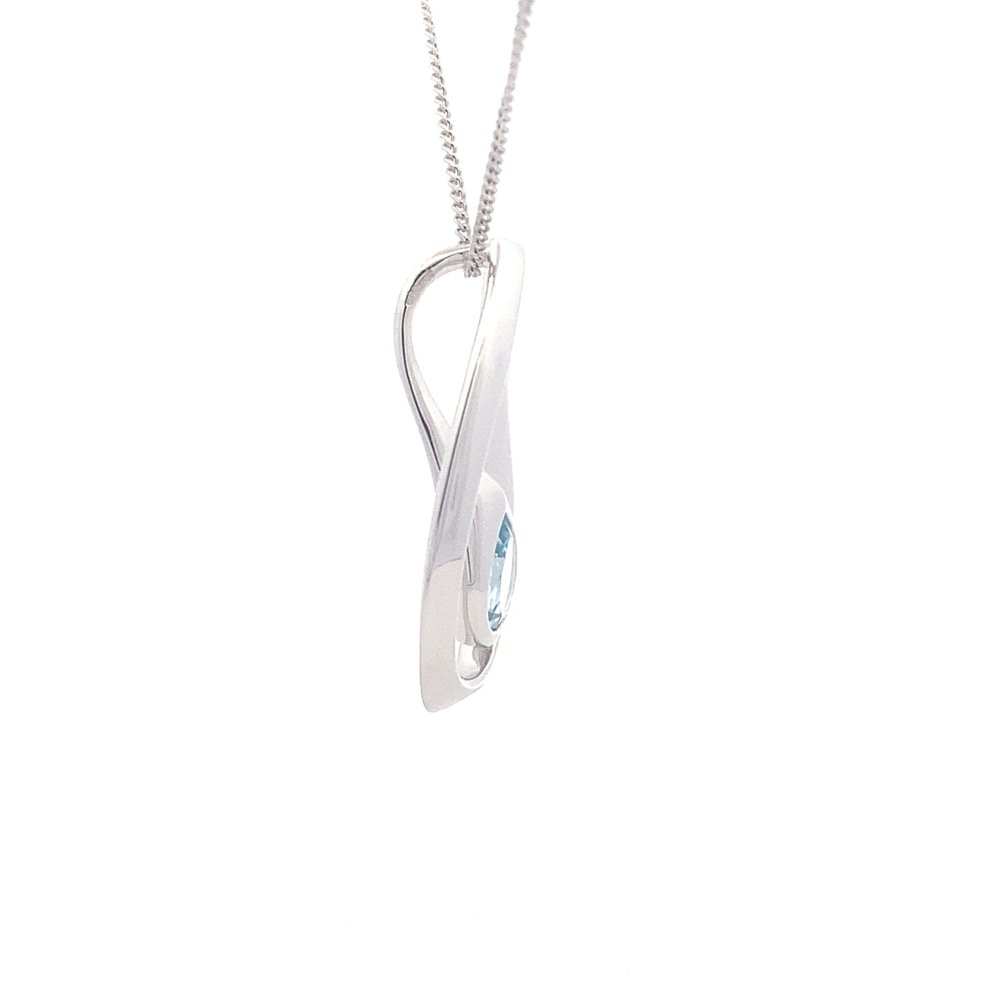 Pear Shaped Swiss Blue Topaz Fancy Style Pendant Gardiner Brothers