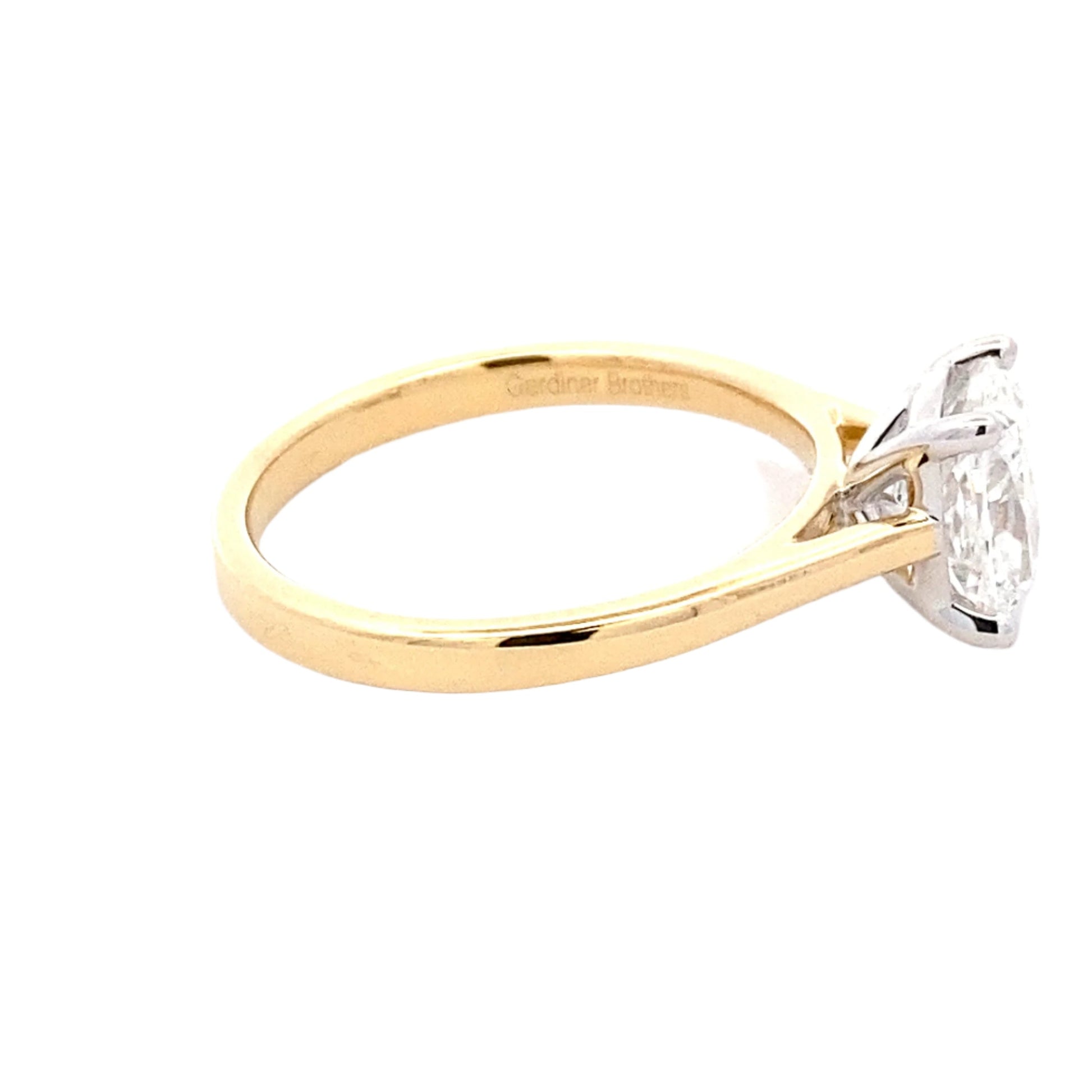 Elongated cushion shaped diamond solitaire ring - 1.50cts Gardiner Brothers