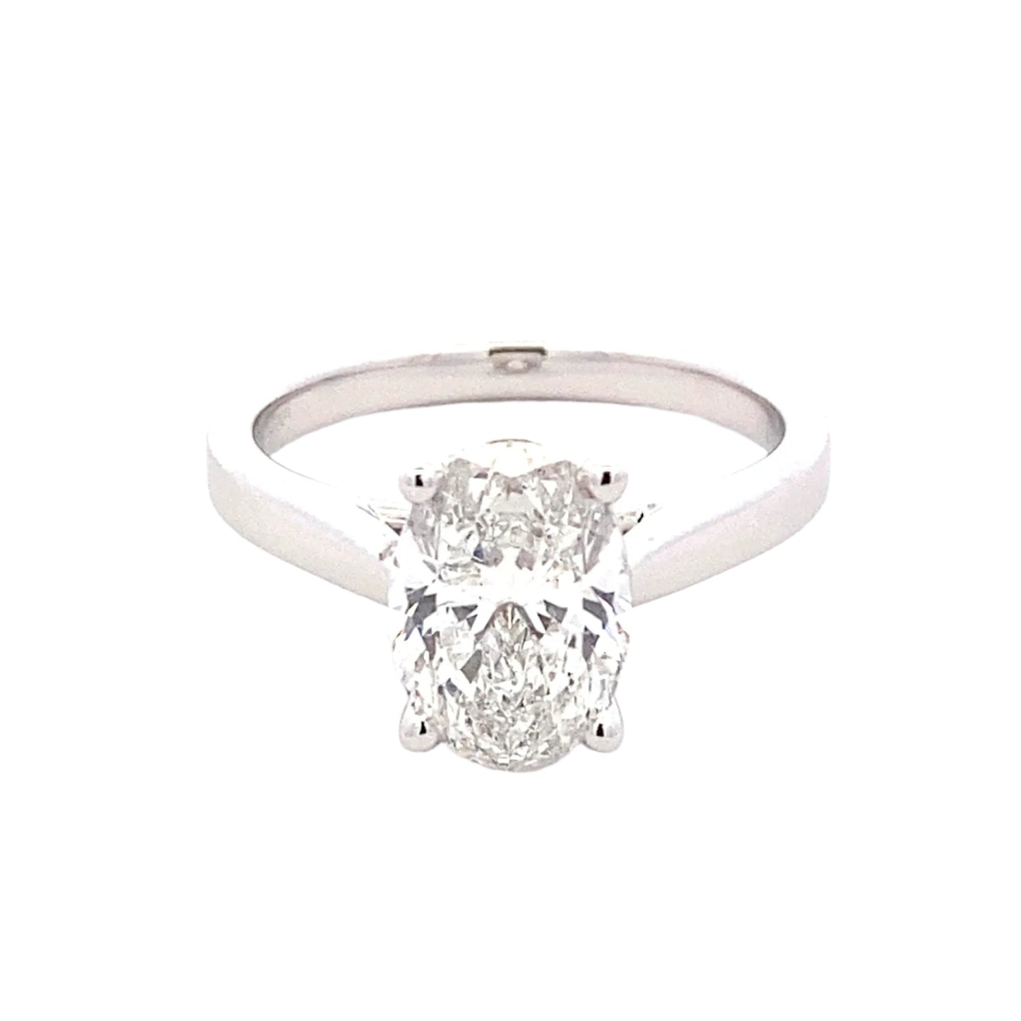 Platinum Oval shaped diamond solitaire ring - 2.05cts Gardiner Brothers