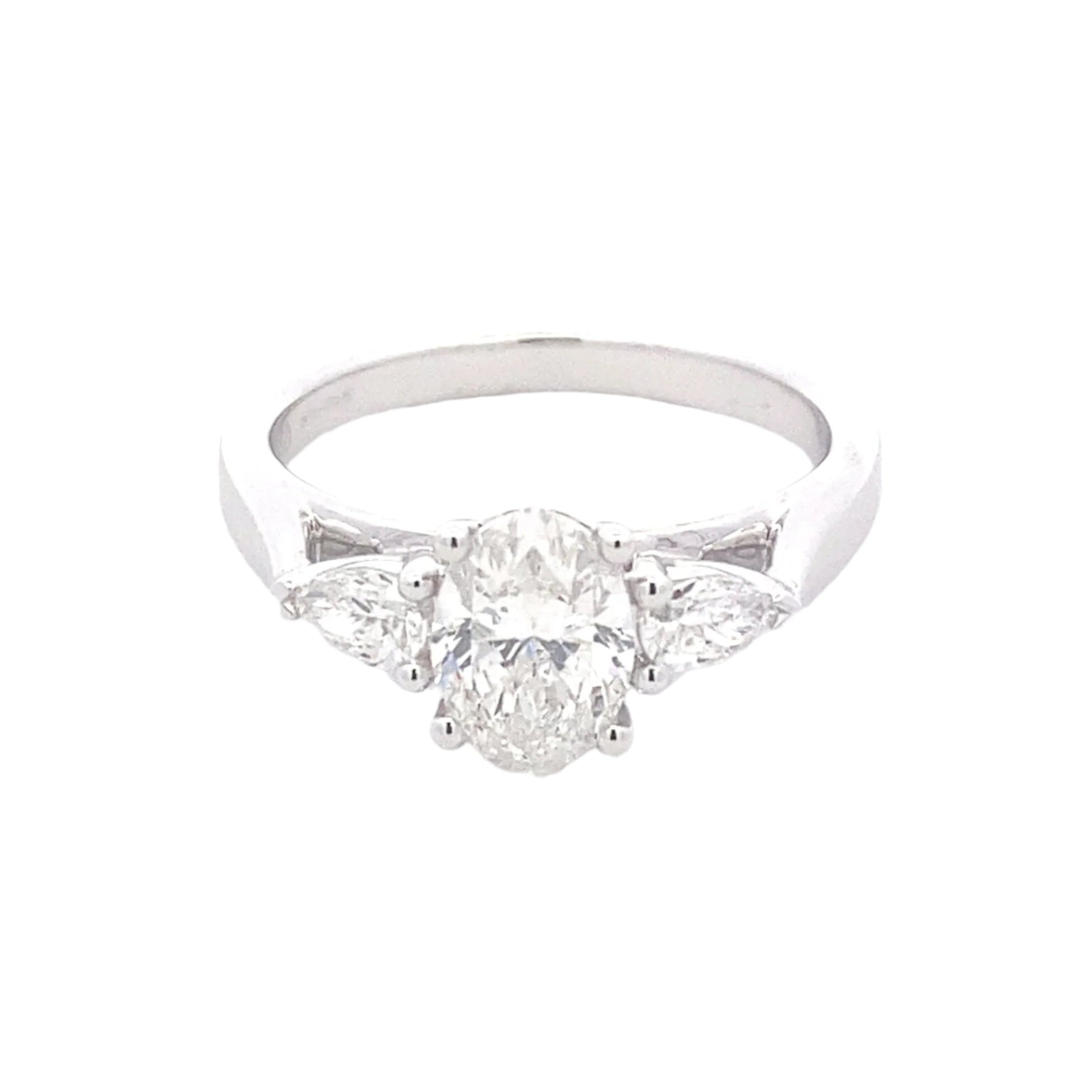 Oval and pear shaped diamond 3 stone ring - 1.31cts Gardiner Brothers