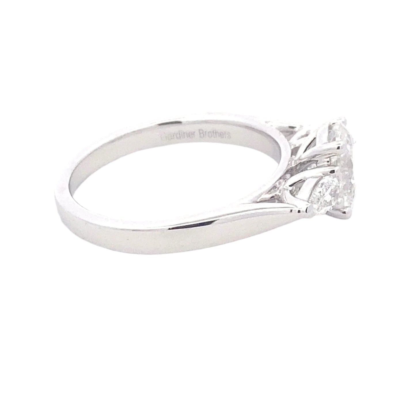 Oval and pear shaped diamond 3 stone ring - 1.31cts Gardiner Brothers