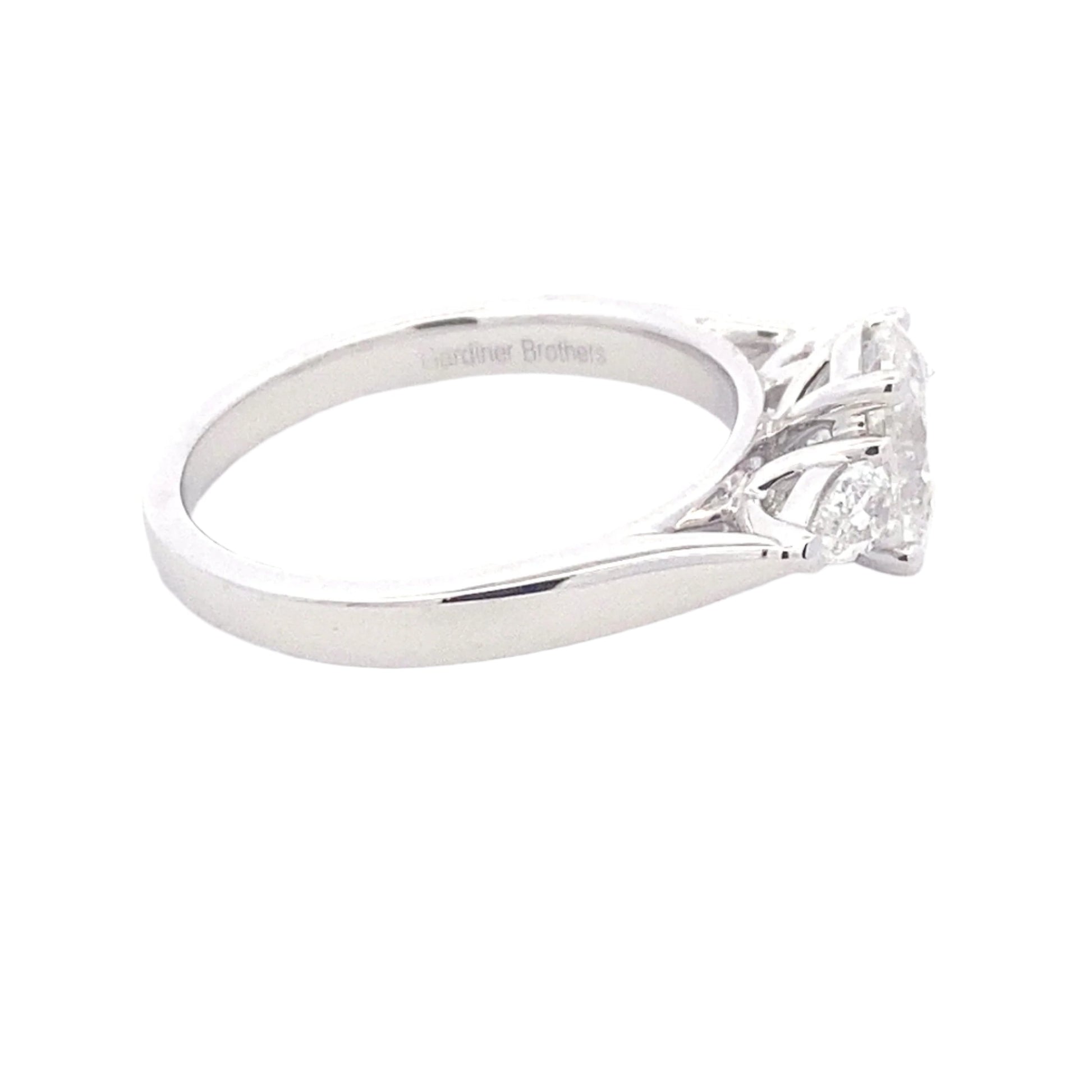 Oval and pear shaped diamond 3 stone ring - 1.31cts Gardiner Brothers