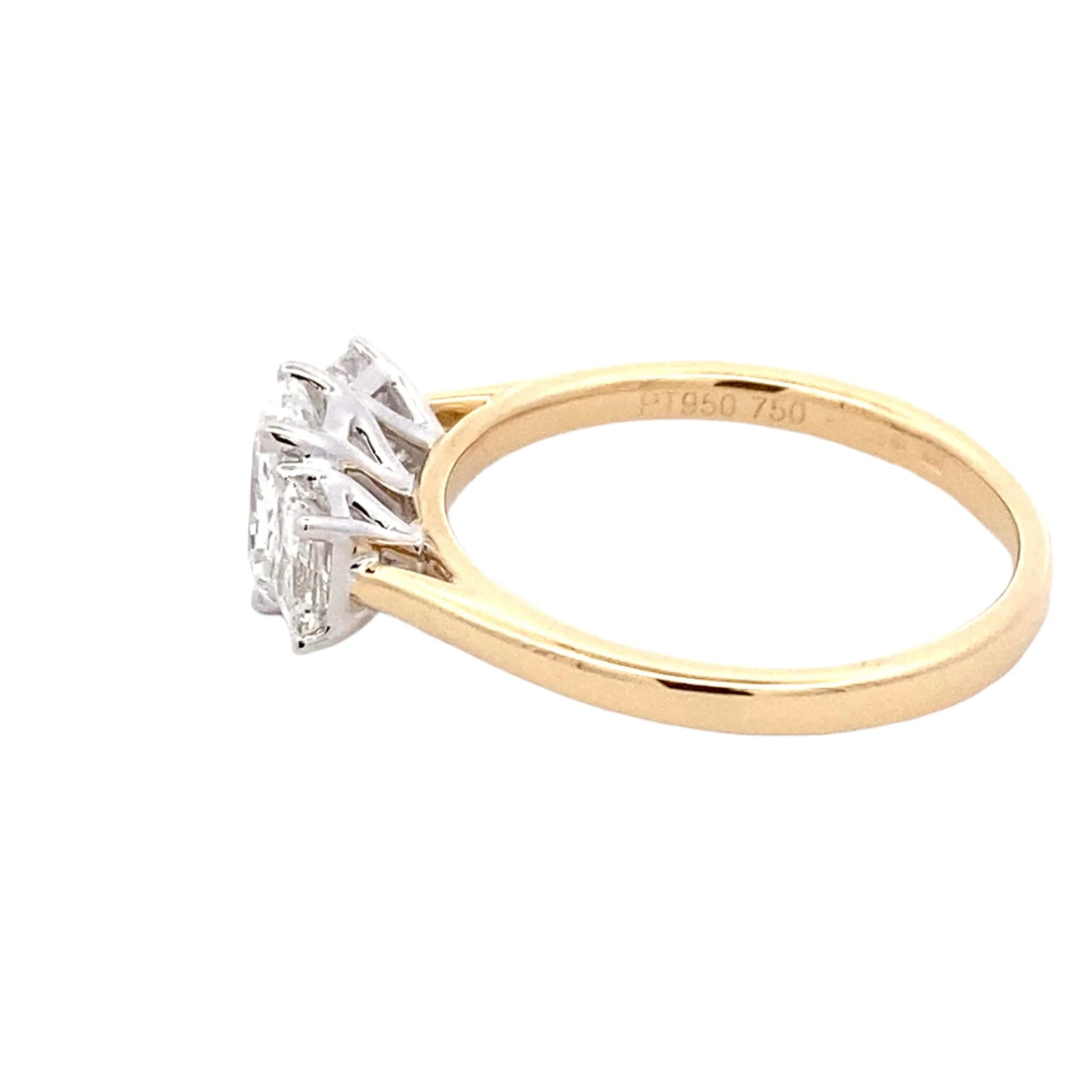 Yellow Gold Radiant Cut Diamond 3 Stone Ring - 1.32cts Gardiner Brothers
