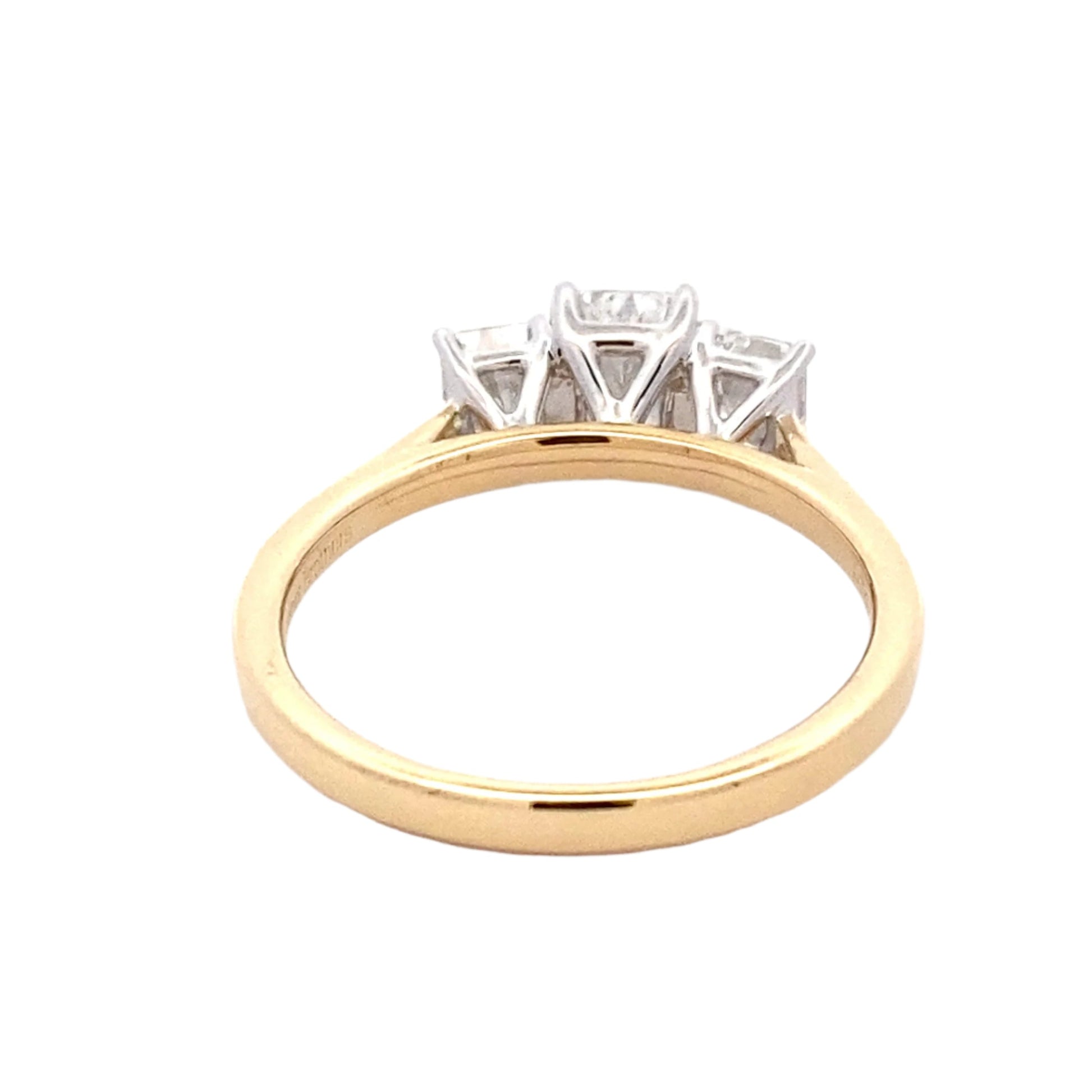 Yellow Gold Radiant Cut Diamond 3 Stone Ring - 1.32cts Gardiner Brothers