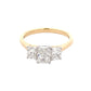 Yellow Gold Radiant Cut Diamond 3 Stone Ring - 1.32cts Gardiner Brothers