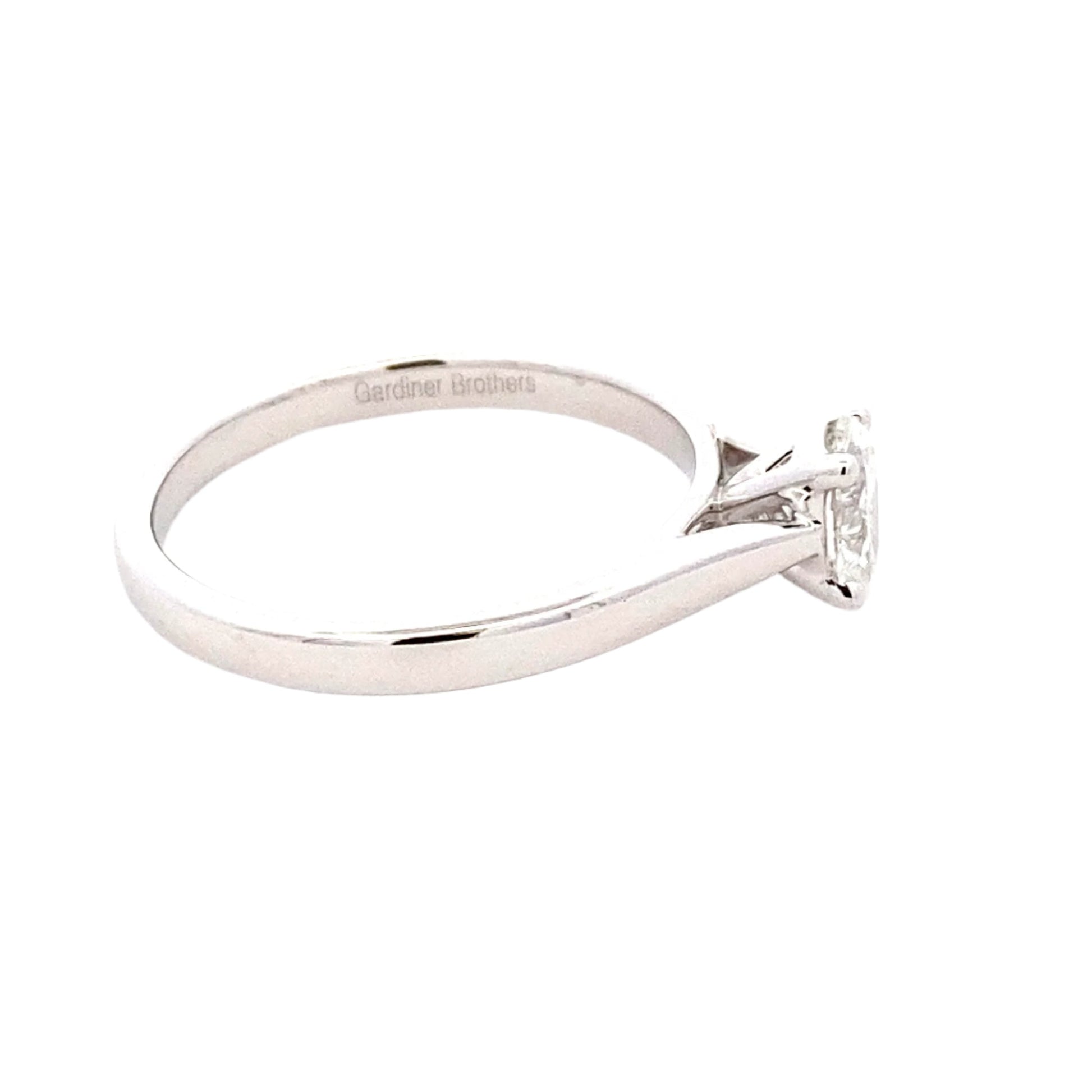 Platinum Oval Shaped Diamond Solitaire Ring - 0.50cts Gardiner Brothers