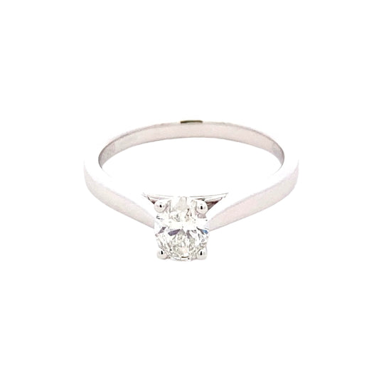 Platinum Oval Shaped Diamond Solitaire Ring - 0.50cts Gardiner Brothers