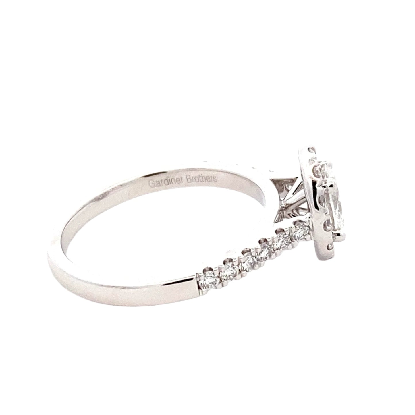 Platinum Oval shaped diamond halo cluster style ring - 1.00cts Gardiner Brothers