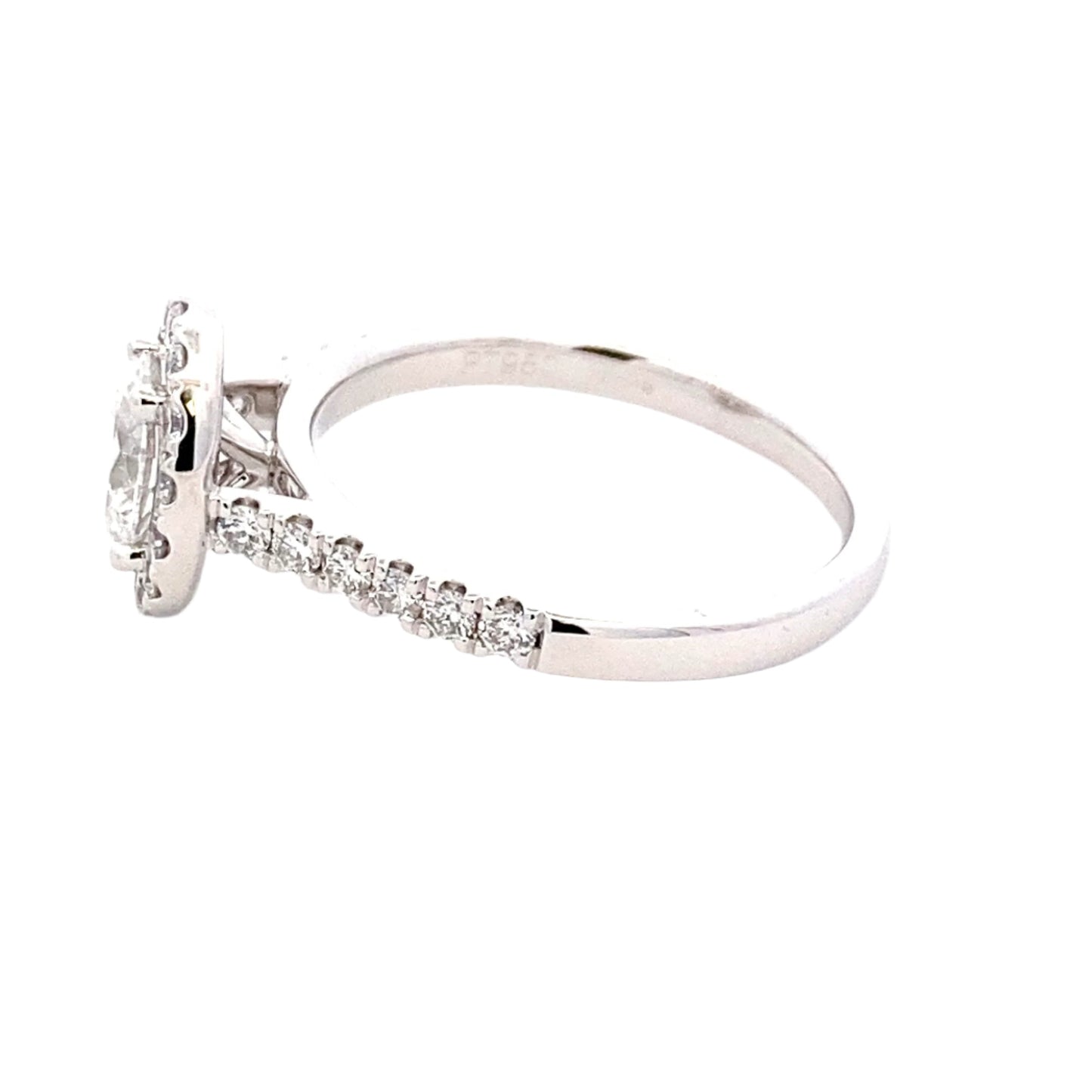 Platinum Oval Shaped Diamond Halo Cluster Ring Ring - 1.10cts Gardiner Brothers