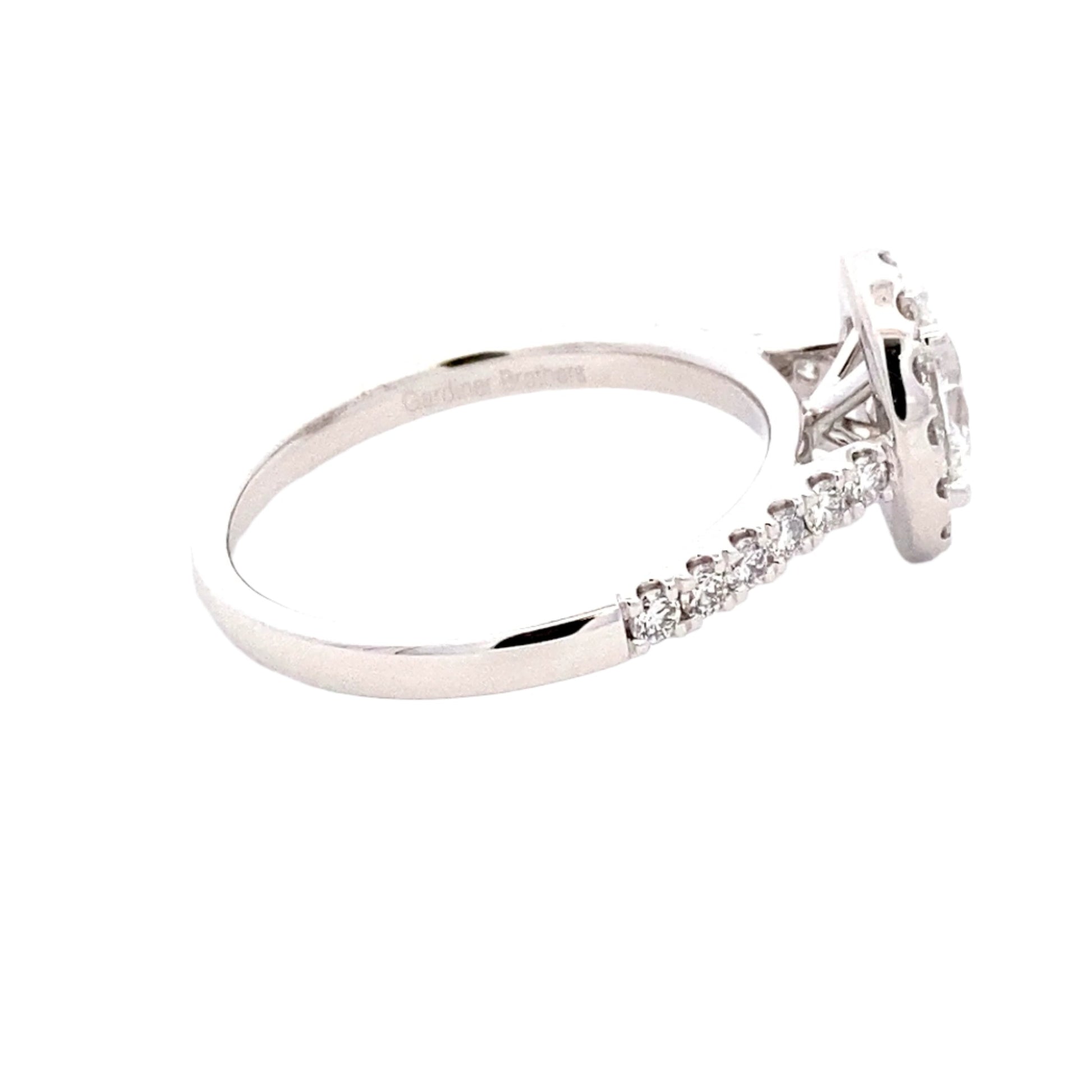 Platinum Oval Shaped Diamond Halo Cluster Ring Ring - 1.10cts Gardiner Brothers