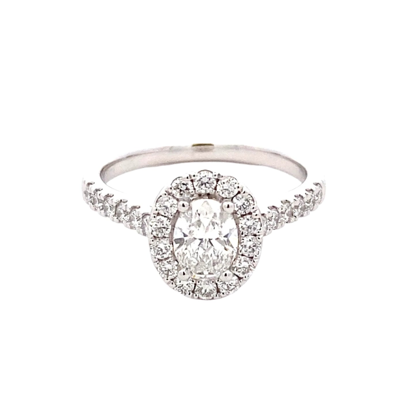 Platinum Oval Shaped Diamond Halo Cluster Ring Ring - 1.10cts Gardiner Brothers