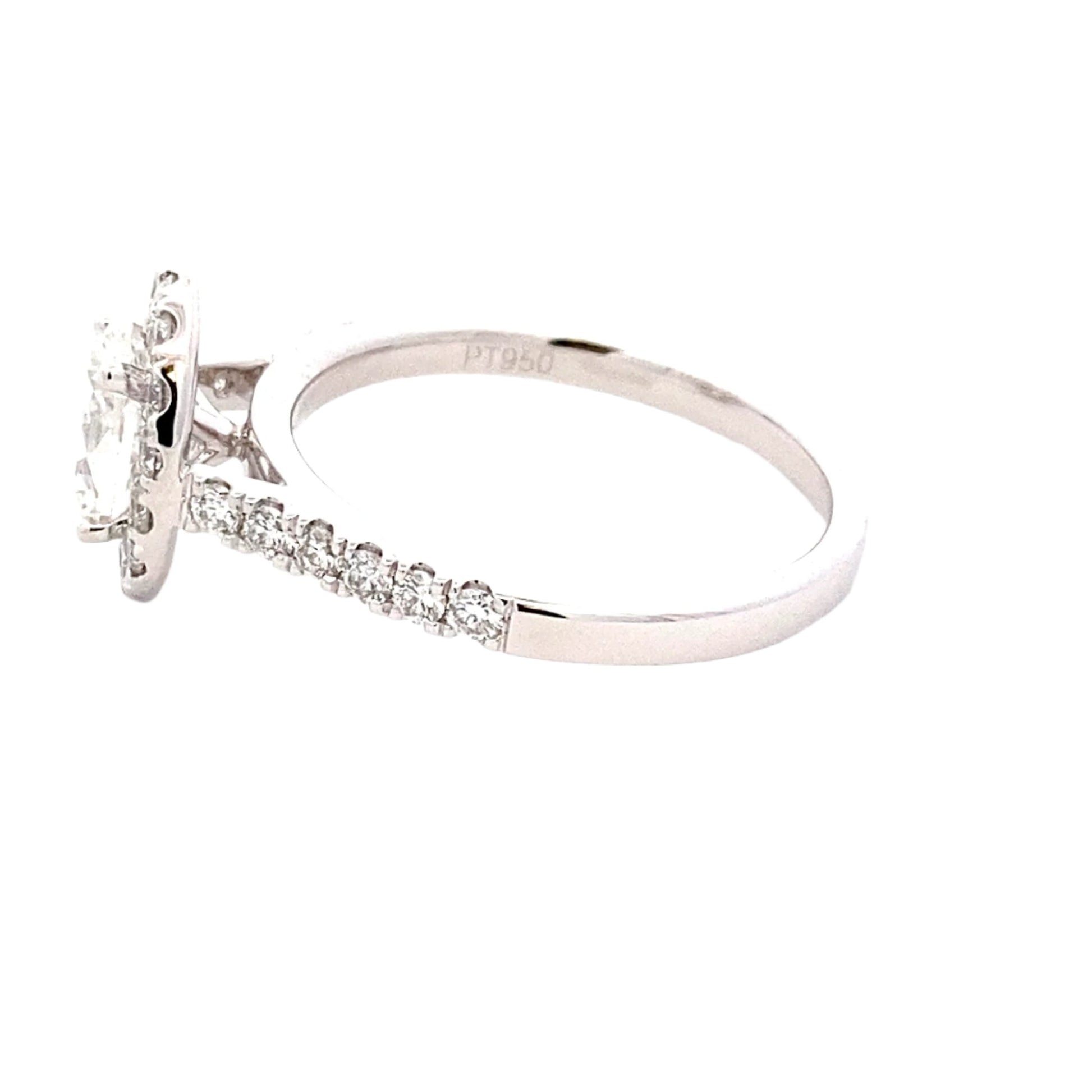 Platinum Oval Shaped Diamond Halo Cluster Style Ring - 1.44cts Gardiner Brothers