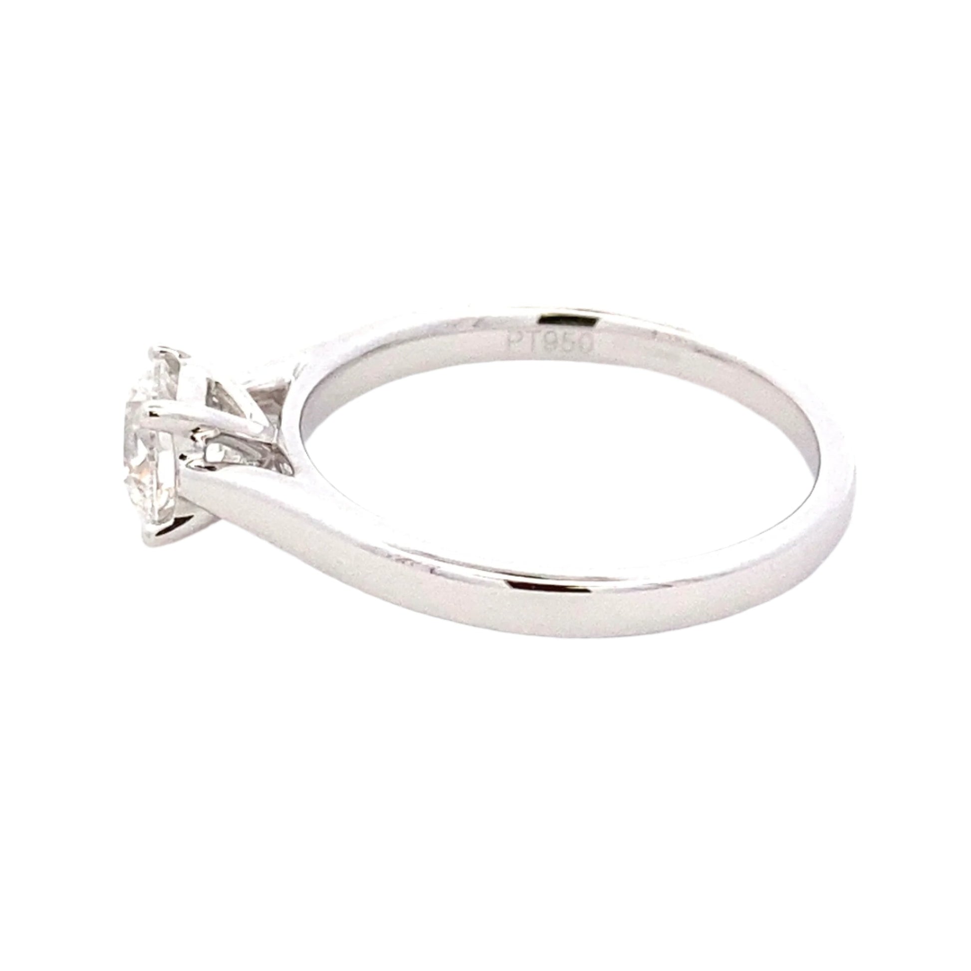 Platinum Round brilliant Cut Diamond Solitaire Ring - 0.70cts Gardiner Brothers
