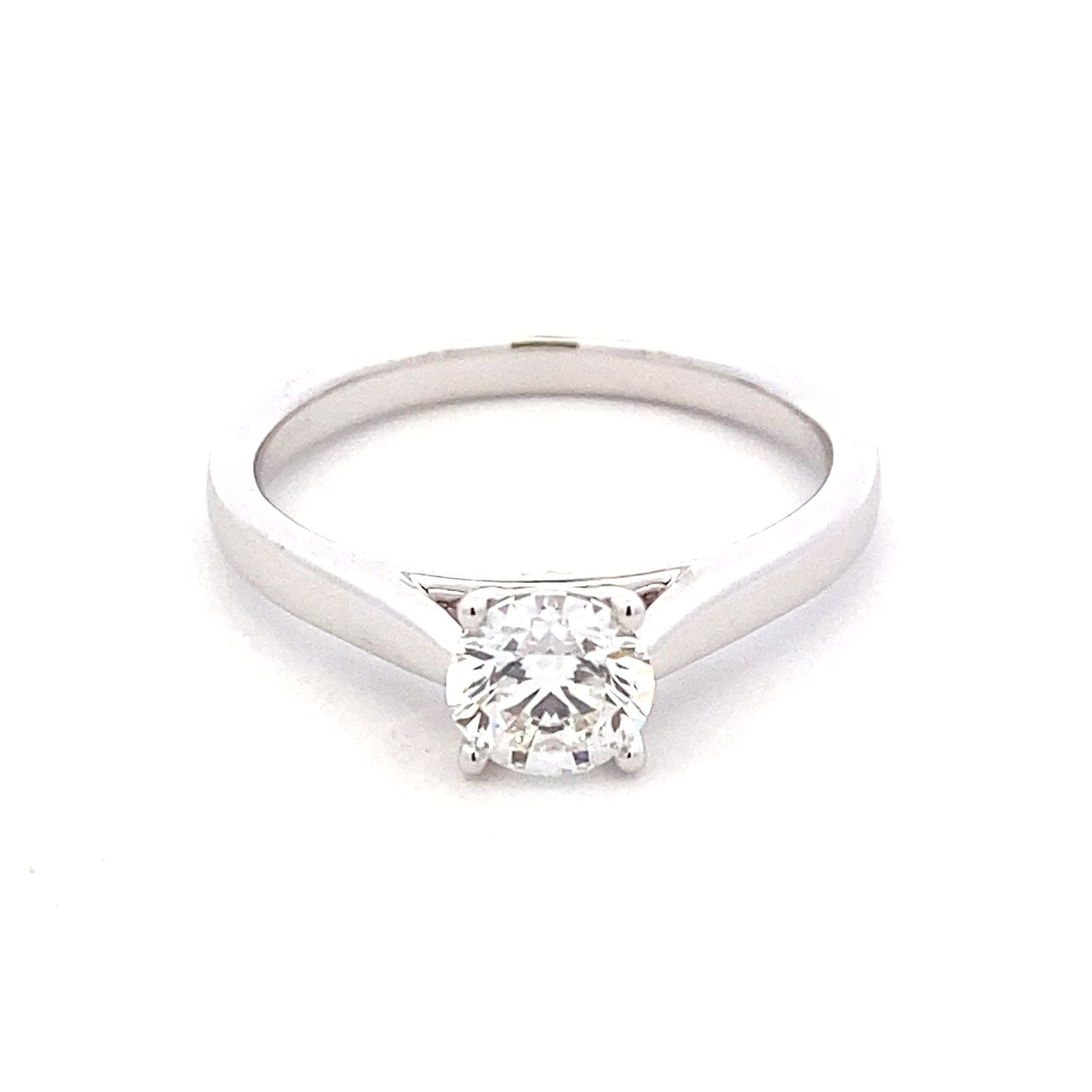 Platinum Round brilliant Cut Diamond Solitaire Ring - 0.70cts Gardiner Brothers