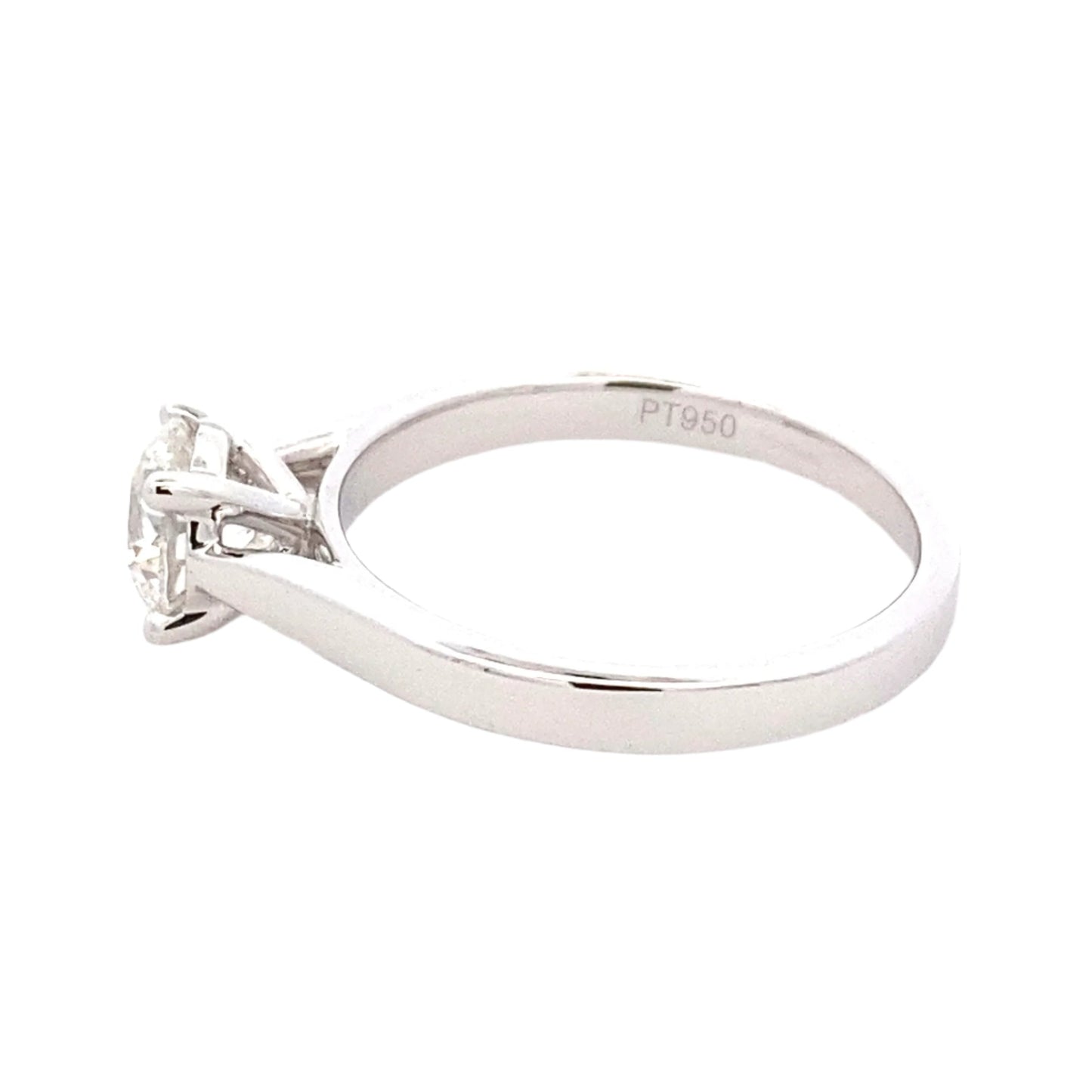 Platinum Round Brilliant cut diamond solitaire ring - 0.91cts Gardiner Brothers