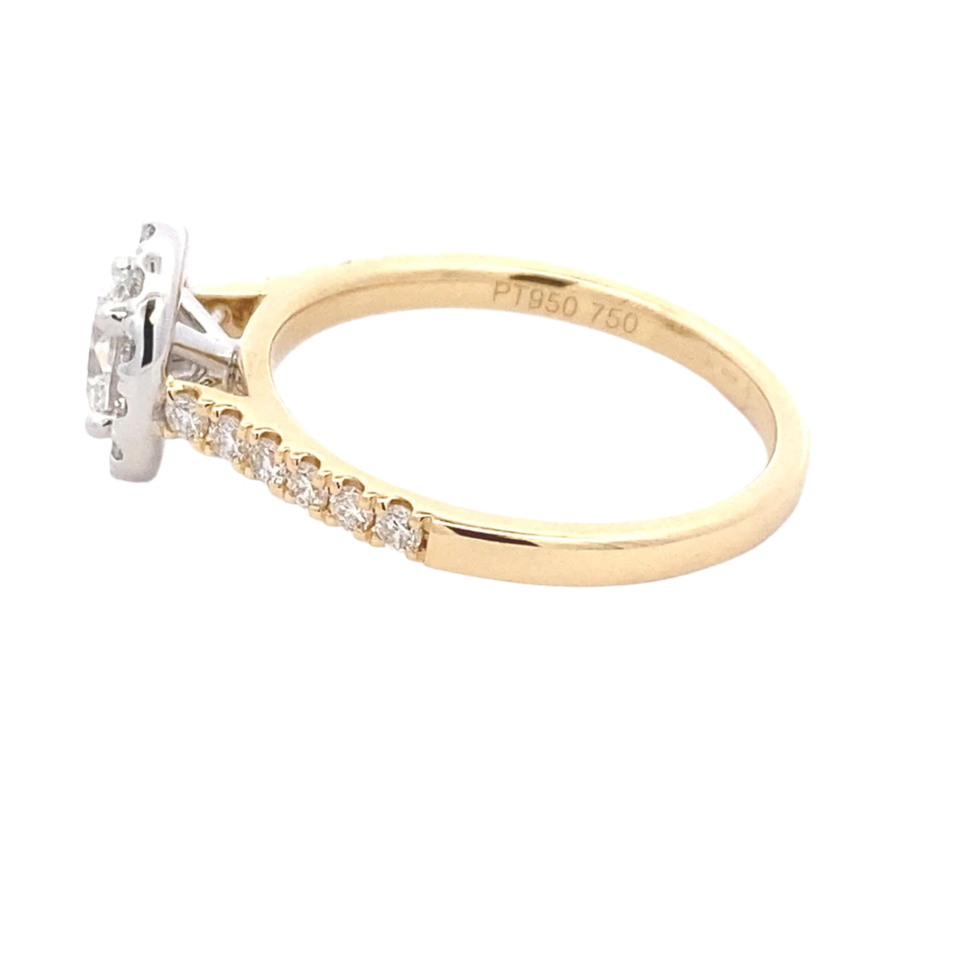 Yellow Gold Oval Shaped Diamond Halo Style Ring - 0.86cts Gardiner Brothers
