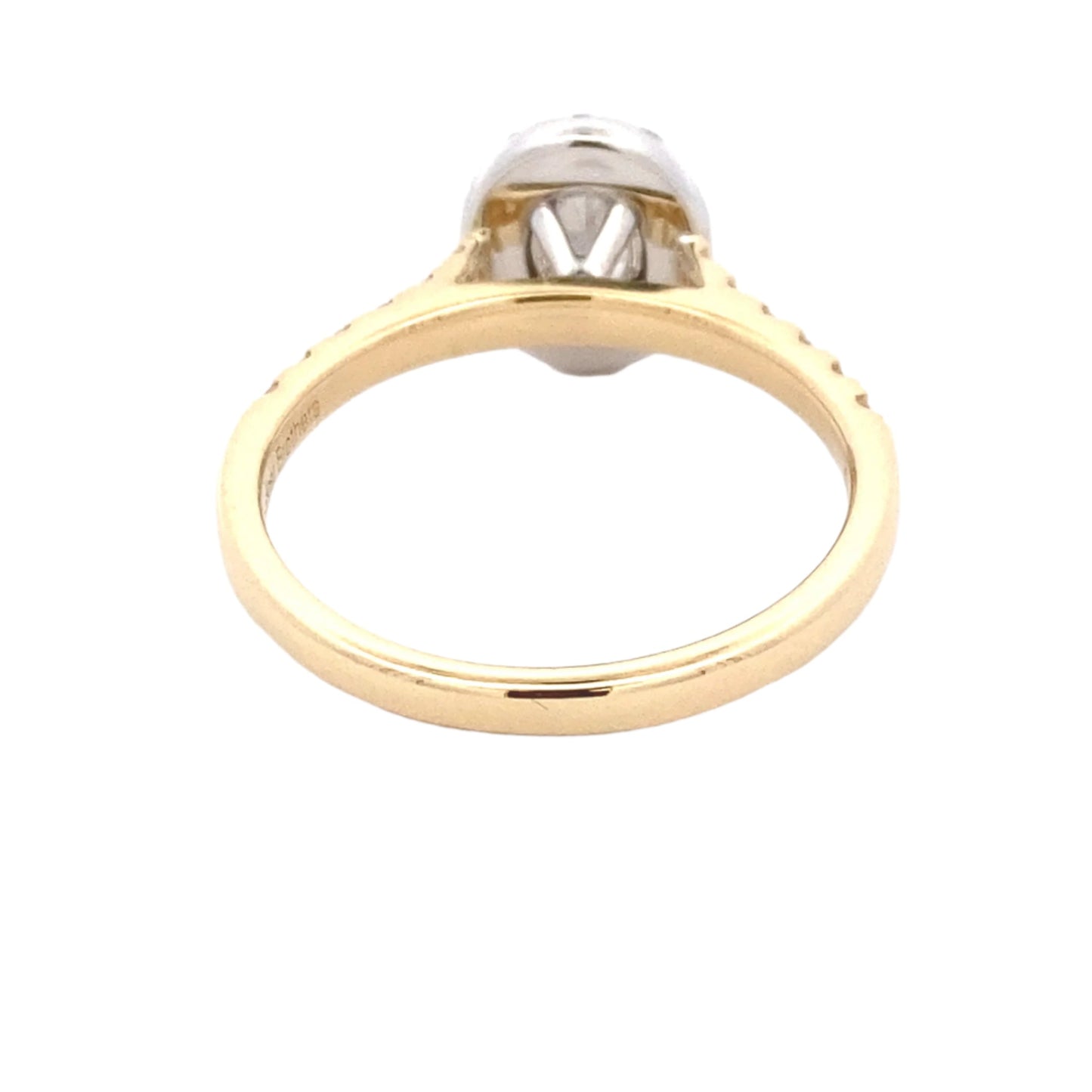Yellow Gold Oval Shaped Diamond Halo Style Ring - 0.86cts Gardiner Brothers