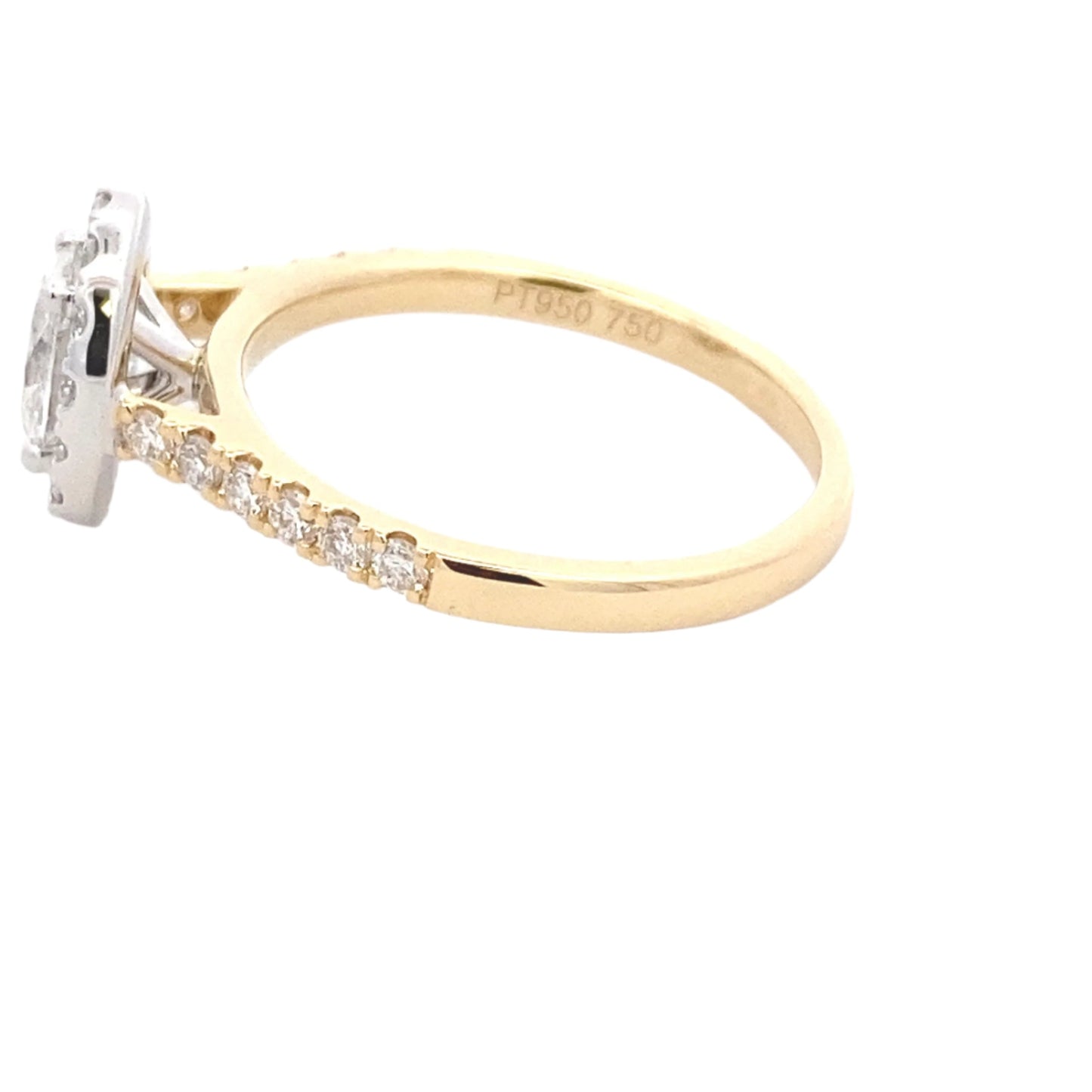 Oval shaped diamond halo cluster style ring - 1.10cts Gardiner Brothers