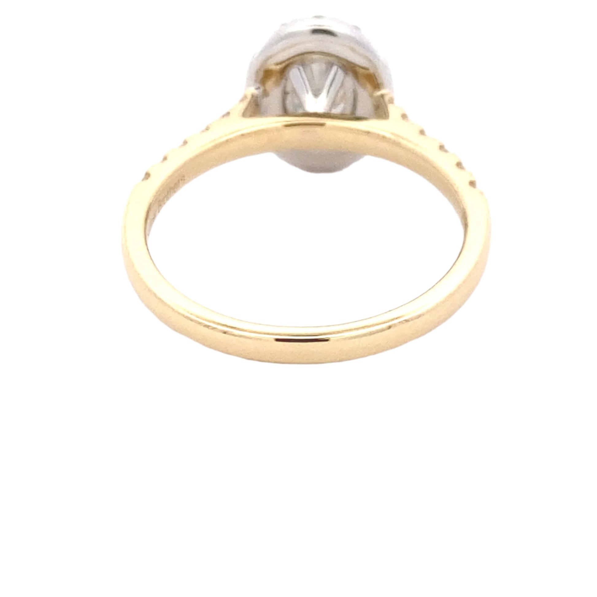 Oval shaped diamond halo cluster style ring - 1.10cts Gardiner Brothers