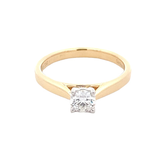 yellow gold Round brilliant cut diamond solitaire ring - 0.40cts Gardiner Brothers