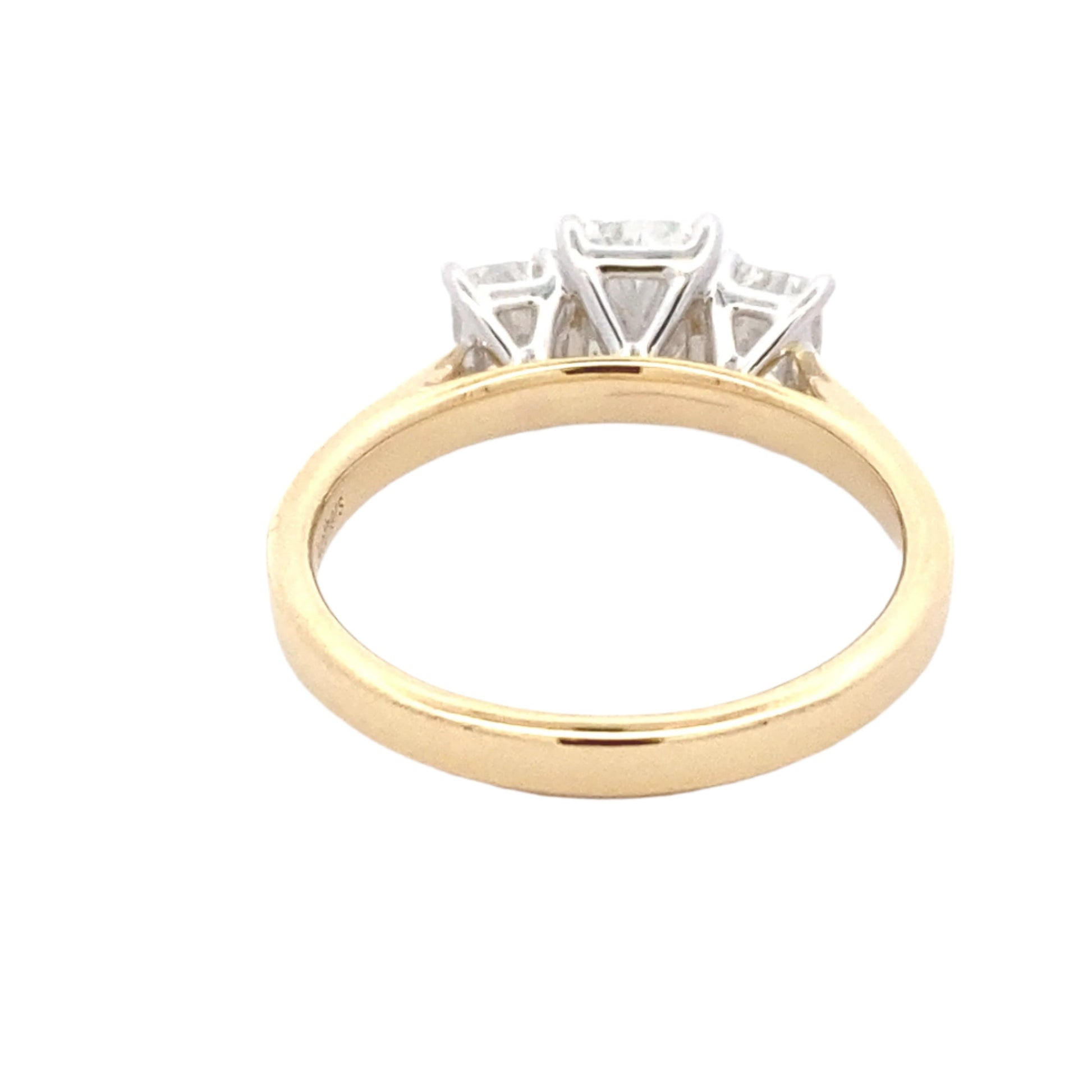 Yellow Gold Radiant cut diamond 3 stone ring - 1.56cts Gardiner Brothers