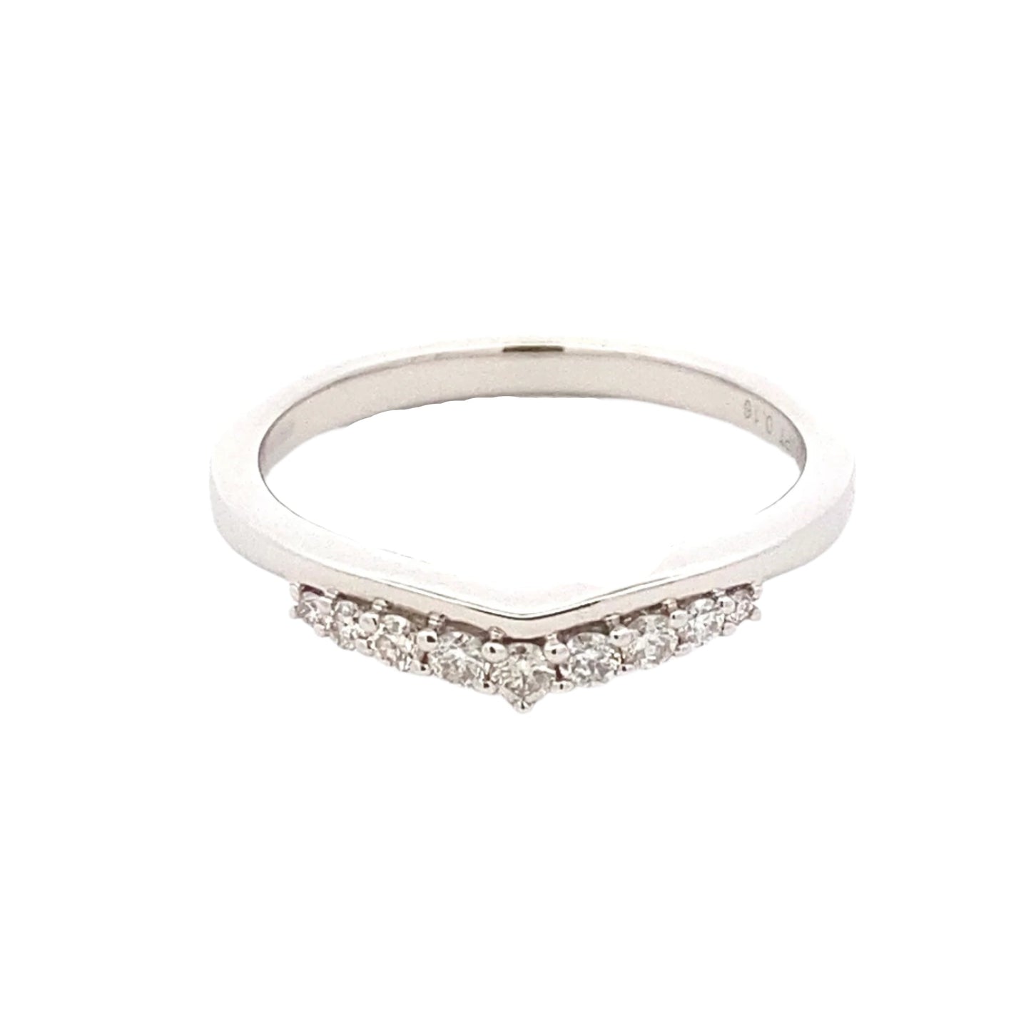 WishBone Shaped Diamond Set Wedding Band Gardiner Brothers Platinum