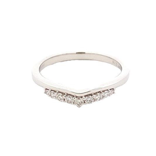 WishBone Shaped Diamond Set Wedding Band Gardiner Brothers Platinum