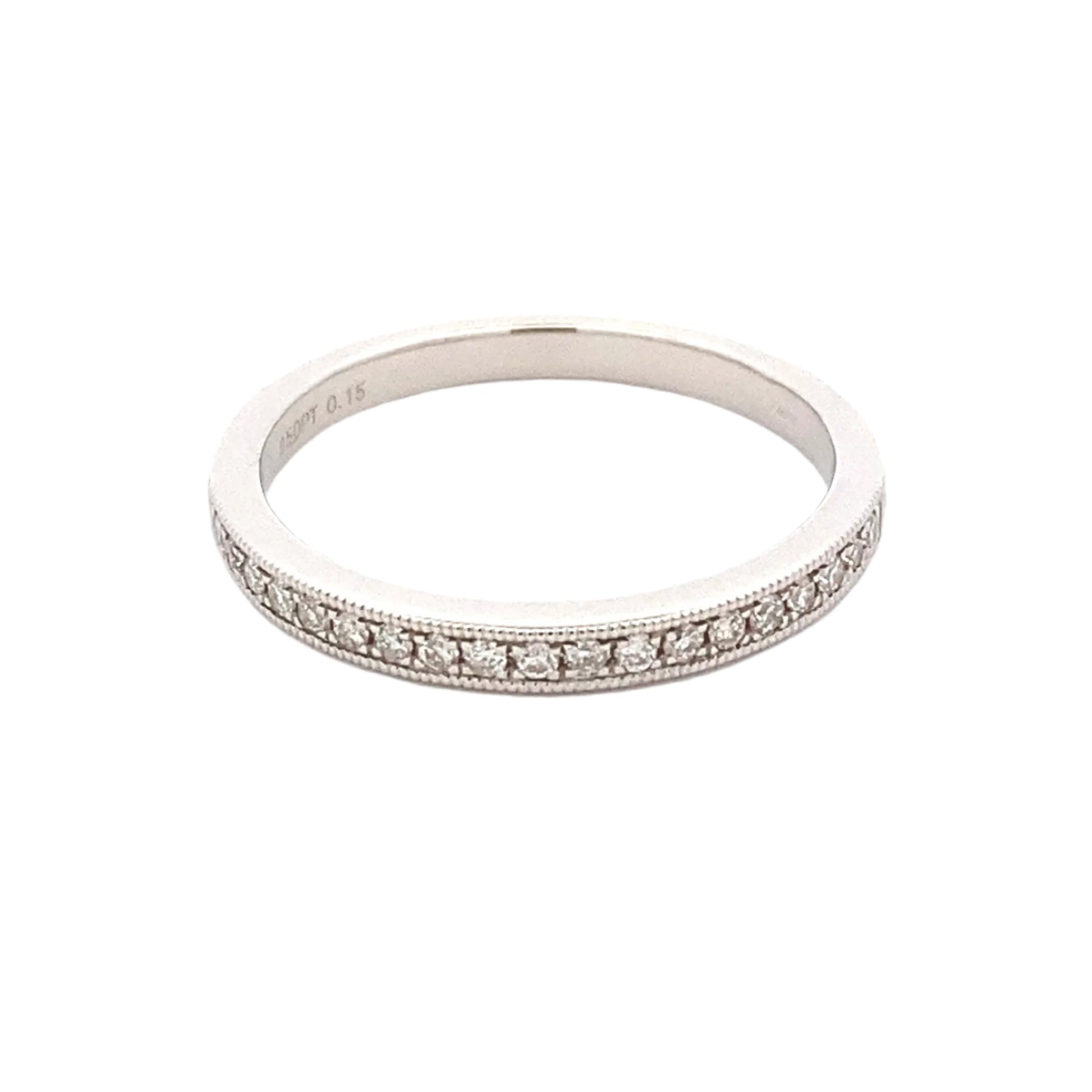 Milgrain Edge Diamond Set Wedding Band Gardiner Brothers Platinum