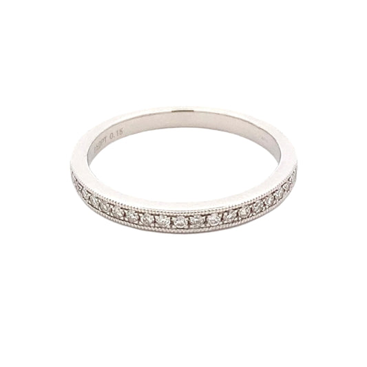 Milgrain Edge Diamond Set Wedding Band Gardiner Brothers Platinum