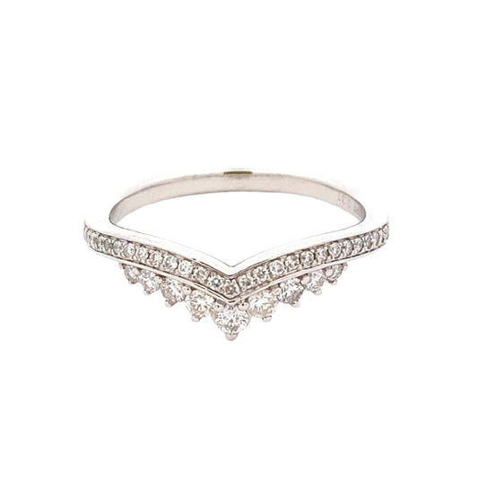 Wishbone Shaped Diamond Set Wedding Band