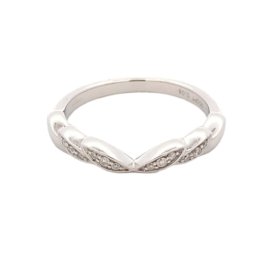 Fancy Shaped Half Bowtie Diamond Set Wedding Band