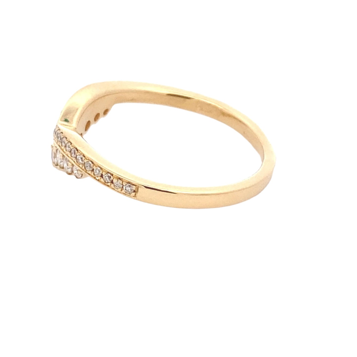 Wishbone Shaped Diamond Set Wedding Band