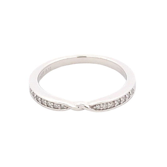 Twisted Bowtie Shaped Diamond Set Wedding Band